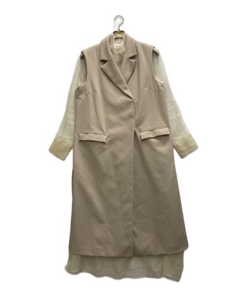 Ameri（アメリ）AMERI (アメリ) LONG VEST SET SHEER DRESS ベージュ サイズ:Ⅿの古着・服飾アイテム