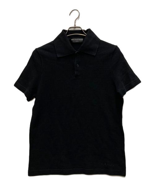BALENCIAGA（バレンシアガ）BALENCIAGA (バレンシアガ) タイトフィットロゴポロシャツ ブラック サイズ:Mの古着・服飾アイテム