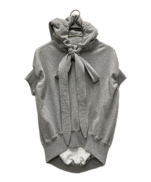 ELIZAVETA RAKHMANKULOVA（エリザベータ）ELIZAVETA RAKHMANKULOVA (エリザベータ) 半袖フーディ― グレー サイズ:Sの古着・服飾アイテム
