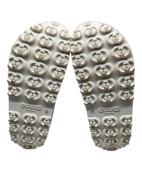 GUCCI（グッチ）GUCCI (グッチ) インターロッキングG スライドサンダル ホワイト サイズ:38の古着・服飾アイテム