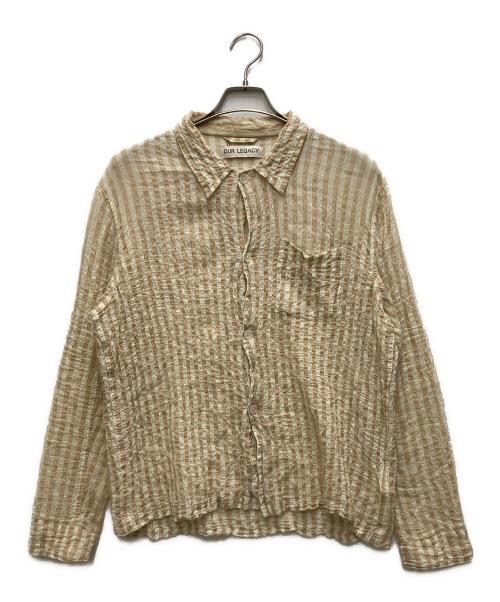 OUR LEGACY（アワーレガシー）OUR LEGACY (アワーレガシー) box shirt ベージュ×ピンク サイズ:46の古着・服飾アイテム