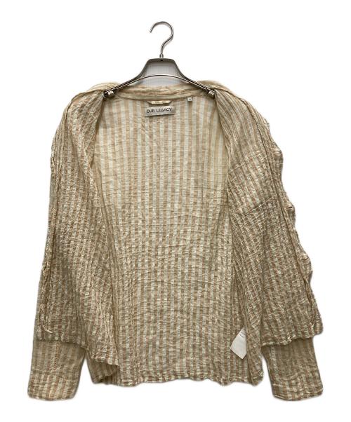 OUR LEGACY（アワーレガシー）OUR LEGACY (アワーレガシー) box shirt ベージュ×ピンク サイズ:46の古着・服飾アイテム