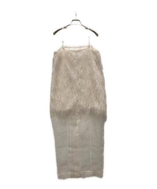 JOSE MOON（ジョゼムーン）JOSE MOON (ジョゼムーン) FRINGE BOXY CAMIDRESS フリンジボクシーキャミドレス ホワイト サイズ:Fの古着・服飾アイテム