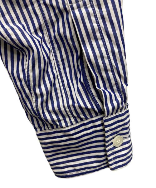 PLAY COMME des GARCONS（プレイコムデギャルソン）PLAY COMME des GARCONS (プレイコムデギャルソン) ハートワッペンストライプシャツ ブルー×ホワイト サイズ:Ⅿの古着・服飾アイテム