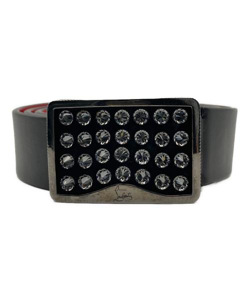Christian Louboutin（クリスチャン・ルブタン）Christian Louboutin (クリスチャン・ルブタン) スパイクスタッズベルト ブラック サイズ:90/36の古着・服飾アイテム