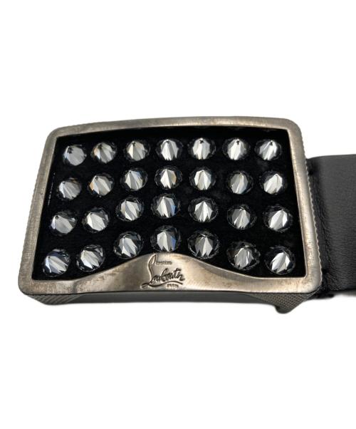 Christian Louboutin（クリスチャン・ルブタン）Christian Louboutin (クリスチャン・ルブタン) スパイクスタッズベルト ブラック サイズ:90/36の古着・服飾アイテム