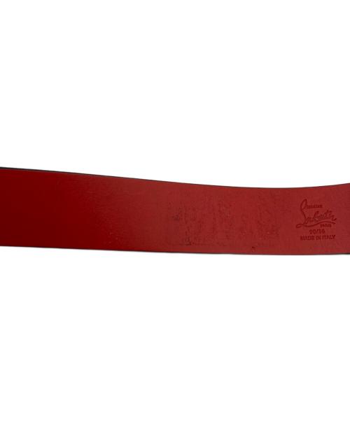 Christian Louboutin（クリスチャン・ルブタン）Christian Louboutin (クリスチャン・ルブタン) スパイクスタッズベルト ブラック サイズ:90/36の古着・服飾アイテム