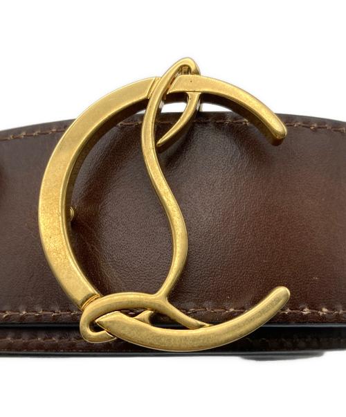 Christian Louboutin（クリスチャン・ルブタン）Christian Louboutin (クリスチャン・ルブタン) CLロゴバックルレザーベルト ブラウンの古着・服飾アイテム