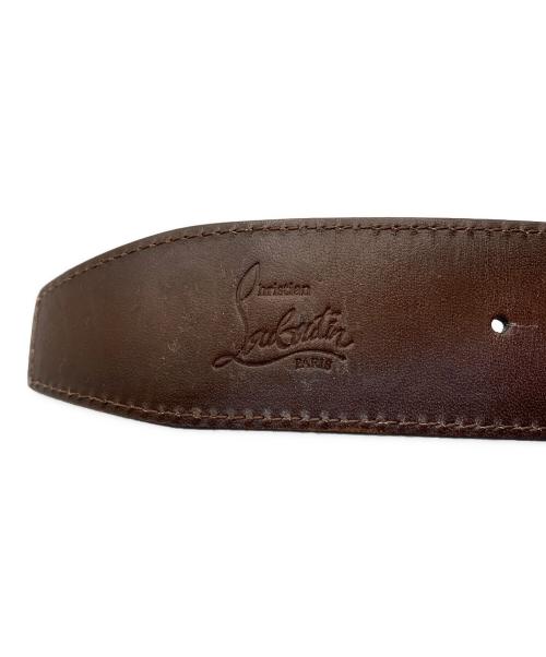 Christian Louboutin（クリスチャン・ルブタン）Christian Louboutin (クリスチャン・ルブタン) CLロゴバックルレザーベルト ブラウンの古着・服飾アイテム