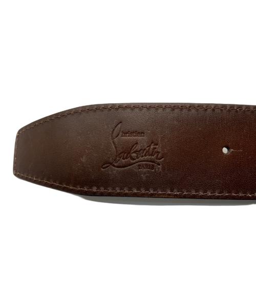 Christian Louboutin（クリスチャン・ルブタン）Christian Louboutin (クリスチャン・ルブタン) CLロゴバックルレザーベルト ブラウンの古着・服飾アイテム