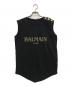 BALMAIN（バルマン）の古着「ロゴプリントノースリーブカットソー」｜ブラック
