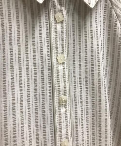 HER LIP TO（ハーリップトゥ）Her lip to (ハーリップトゥ) Volume Sleeve Stripe Dress グレー×ホワイト サイズ:Mの古着・服飾アイテム