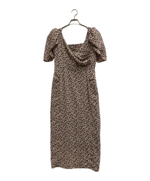 HER LIP TO（ハーリップトゥ）Her lip to (ハーリップトゥ) Cherry Pattern Cache-Coeur One-Piece ブラウン サイズ:Mの古着・服飾アイテム