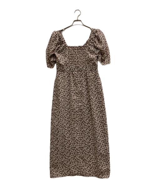 HER LIP TO（ハーリップトゥ）Her lip to (ハーリップトゥ) Cherry Pattern Cache-Coeur One-Piece ブラウン サイズ:Mの古着・服飾アイテム