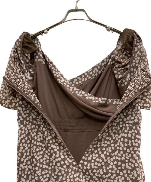 HER LIP TO（ハーリップトゥ）Her lip to (ハーリップトゥ) Cherry Pattern Cache-Coeur One-Piece ブラウン サイズ:Mの古着・服飾アイテム