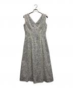 HER LIP TOハーリップトゥ）の古着「Lace Trimmed Floral Dres」｜ブルー