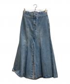 HER LIP TOハーリップトゥ）の古着「Wide Hip Beltデニムスカート」｜インディゴ