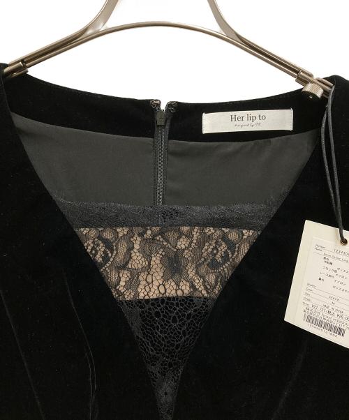 HER LIP TO（ハーリップトゥ）Her lip to (ハーリップトゥ) Royce Velour Long Dress ブラック サイズ:Mの古着・服飾アイテム