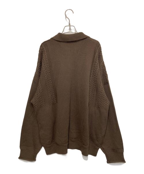 yashiki（ヤシキ）yashiki (ヤシキ) ハツユキスキッパーニット ブラウン サイズ:3の古着・服飾アイテム