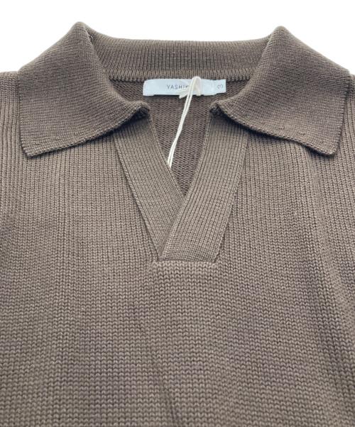 yashiki（ヤシキ）yashiki (ヤシキ) ハツユキスキッパーニット ブラウン サイズ:3の古着・服飾アイテム