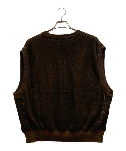 yashiki（ヤシキ）YASHIKI (ヤシキ) Yozora V-neck Vest ブラウンの古着・服飾アイテム