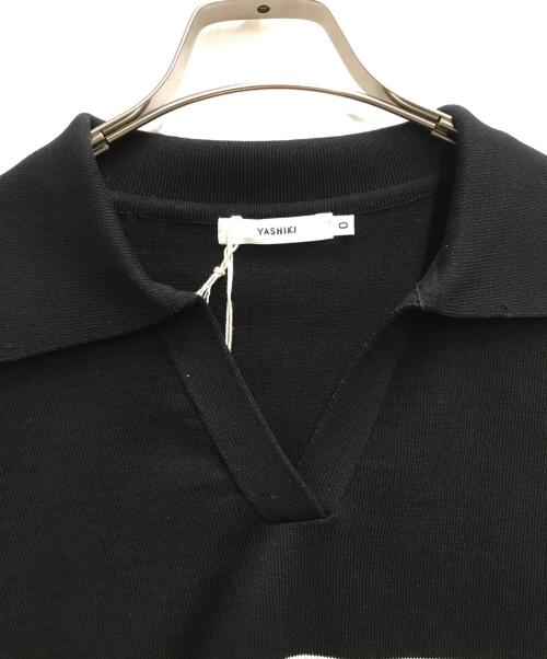 yashiki（ヤシキ）YASHIKI (ヤシキ) Sazanami Skipper Knit ブラックの古着・服飾アイテム