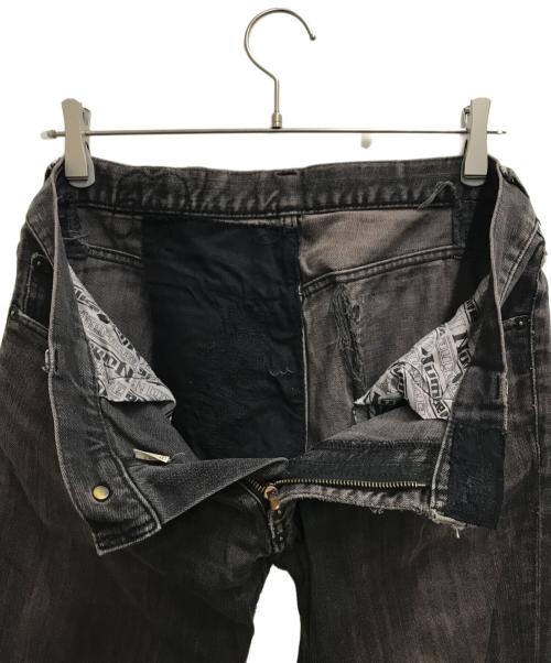 NUMBER (N)INE（ナンバーナイン）NUMBER (N)INE (ナンバーナイン) ダメージスキニーデニム ブラック サイズ:4の古着・服飾アイテム