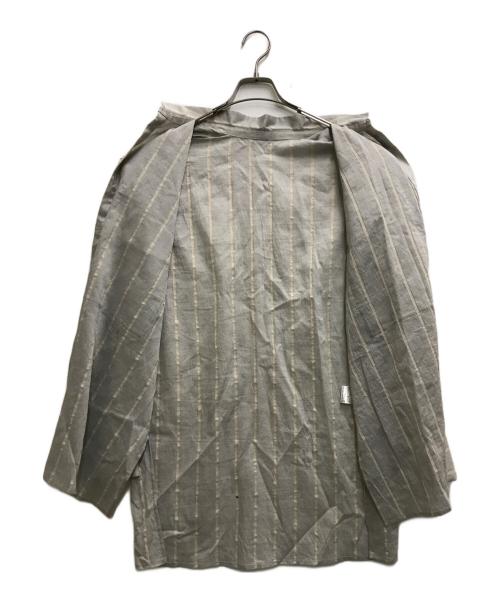 Hella（ヘラ）Hella (ヘラ) linen stripe shirt グレー サイズ:ｆreeの古着・服飾アイテム