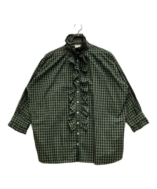 dahl'ia（ダリア）dahl'ia (ダリア) フロントフリル ロング ブラウス グリーン サイズ:FREEの古着・服飾アイテム