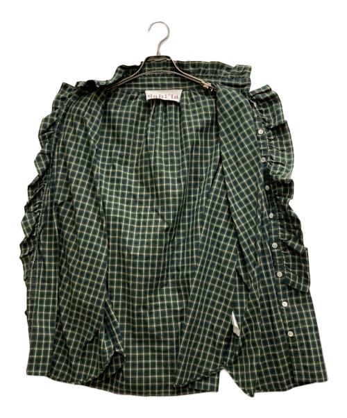 dahl'ia（ダリア）dahl'ia (ダリア) フロントフリル ロング ブラウス グリーン サイズ:FREEの古着・服飾アイテム