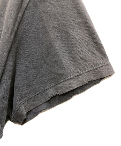 Saint Laurent Paris（サンローランパリ）Saint Laurent Paris (サンローランパリ) ダメージ加工ロゴ刺繍Tシャツ グレー サイズ:Lの古着・服飾アイテム