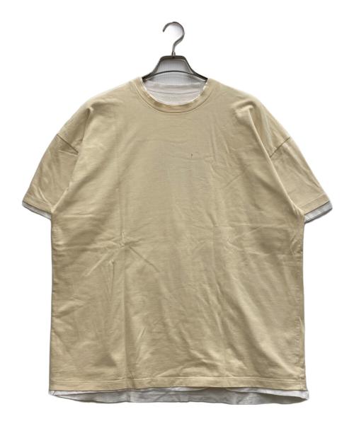 JIL SANDER（ジルサンダー）JIL SANDER (ジルサンダー) ダブルレイヤード半袖カットソー イエロー サイズ:48の古着・服飾アイテム