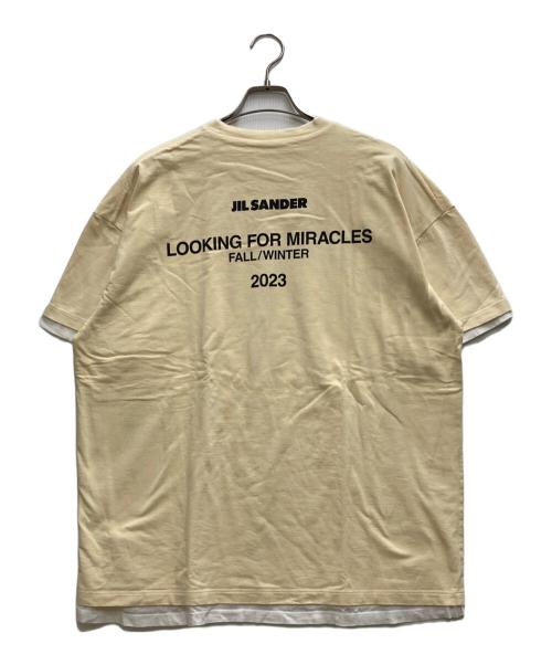 JIL SANDER（ジルサンダー）JIL SANDER (ジルサンダー) ダブルレイヤード半袖カットソー イエロー サイズ:48の古着・服飾アイテム