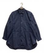 Y's for menワイズフォーメン）の古着「ウールチェックシャツ」｜ネイビー×グレー