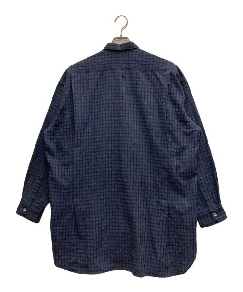 Y's for men（ワイズフォーメン）Y's for men (ワイズフォーメン) ウールチェックシャツ ネイビー×グレー サイズ:不明の古着・服飾アイテム