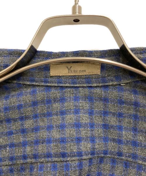 Y's for men（ワイズフォーメン）Y's for men (ワイズフォーメン) ウールチェックシャツ ネイビー×グレー サイズ:不明の古着・服飾アイテム