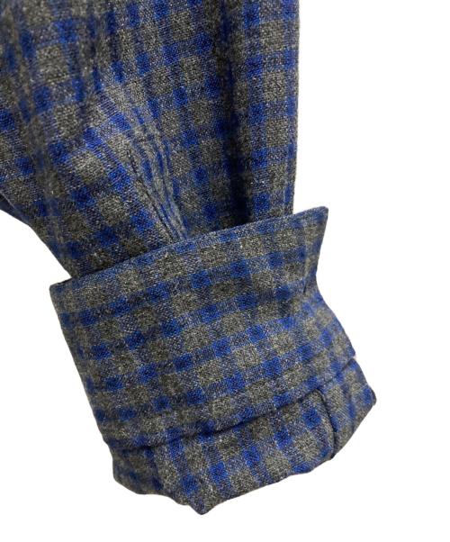 Y's for men（ワイズフォーメン）Y's for men (ワイズフォーメン) ウールチェックシャツ ネイビー×グレー サイズ:不明の古着・服飾アイテム