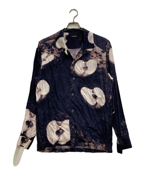 CHRISTIAN DADA（クリスチャンダダ）CHRISTIAN DADA (クリスチャンダダ) ARAKI PRINT OPEN COLLAR LONG SLEEVE SHIRT ネイビー サイズ:46の古着・服飾アイテム