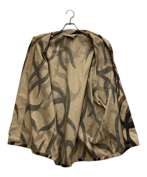 ASAT（アサット）ASAT (アサット) 90’s トライバル カモ シャツ ベージュ×グレー サイズ:Ⅼの古着・服飾アイテム