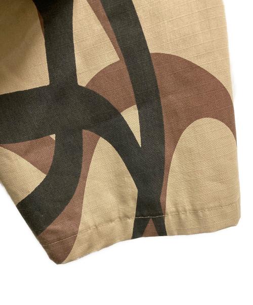 ASAT（アサット）ASAT (アサット) 90’s トライバル カモ シャツ ベージュ×グレー サイズ:Ⅼの古着・服飾アイテム