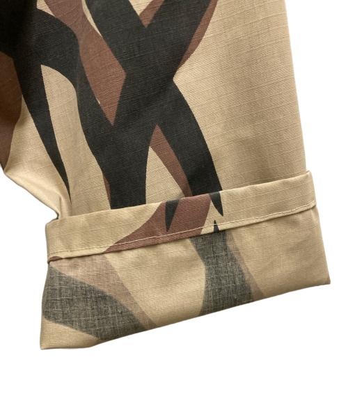 ASAT（アサット）ASAT (アサット) 90’s トライバル カモ シャツ ベージュ×グレー サイズ:Ⅼの古着・服飾アイテム