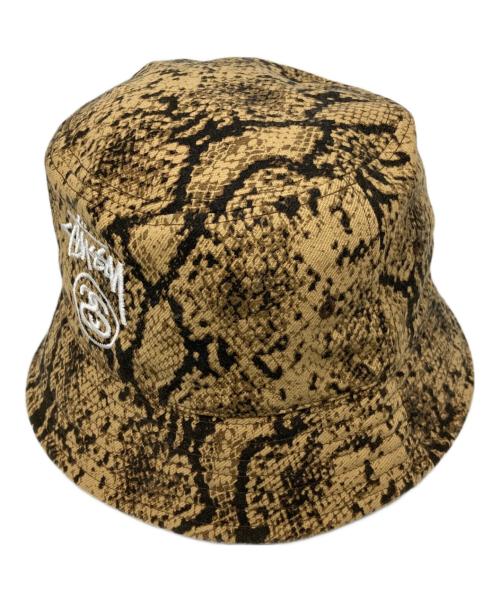 stussy（ステューシー）stussy (ステューシー) Stock Lock Deep Bucket Hat ブラウン サイズ:L-XLの古着・服飾アイテム