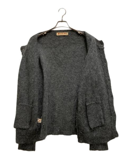 MARNI（マルニ）MARNI (マルニ) モヘア丸首カーディガン グレー サイズ:40の古着・服飾アイテム