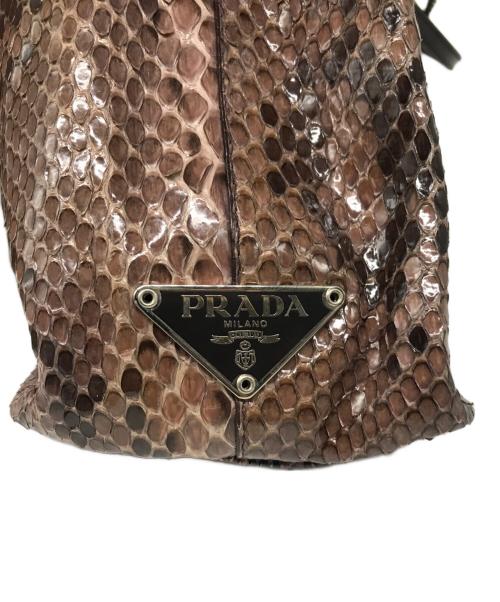 PRADA（プラダ）PRADA (プラダ) パイソンハンドバッグ パープルの古着・服飾アイテム