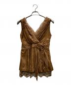 LOUIS VUITTONルイ ヴィトン）の古着「モノグラムレースキャミドレス」｜ブラウン