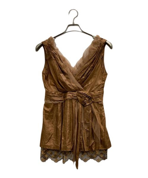 LOUIS VUITTON（ルイ ヴィトン）LOUIS VUITTON (ルイ ヴィトン) モノグラムレースキャミドレス ブラウン サイズ:34の古着・服飾アイテム