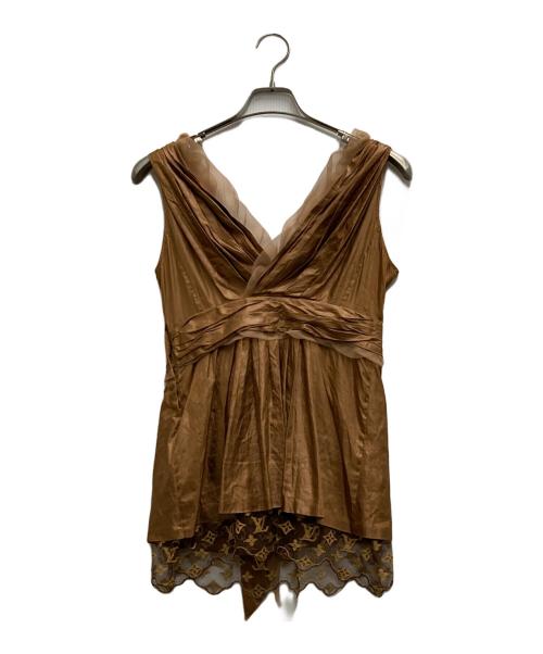 LOUIS VUITTON（ルイ ヴィトン）LOUIS VUITTON (ルイ ヴィトン) モノグラムレースキャミドレス ブラウン サイズ:34の古着・服飾アイテム