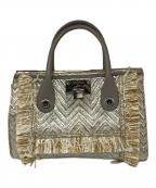 JIMMY CHOOジミーチュウ）の古着「ラフィアハンドバッグ」｜ベージュ