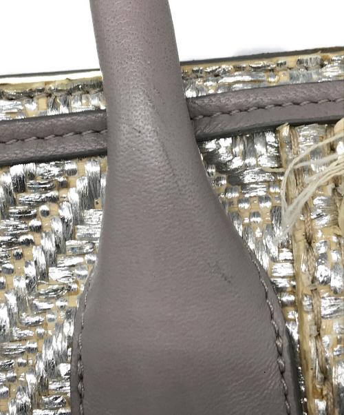 JIMMY CHOO（ジミーチュウ）JIMMY CHOO (ジミーチュウ) ラフィアハンドバッグ ベージュの古着・服飾アイテム