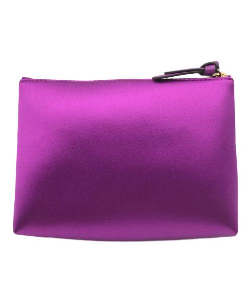 JIMMY CHOO（ジミーチュウ）JIMMY CHOO (ジミーチュウ) サテンロゴポーチ パープルの古着・服飾アイテム